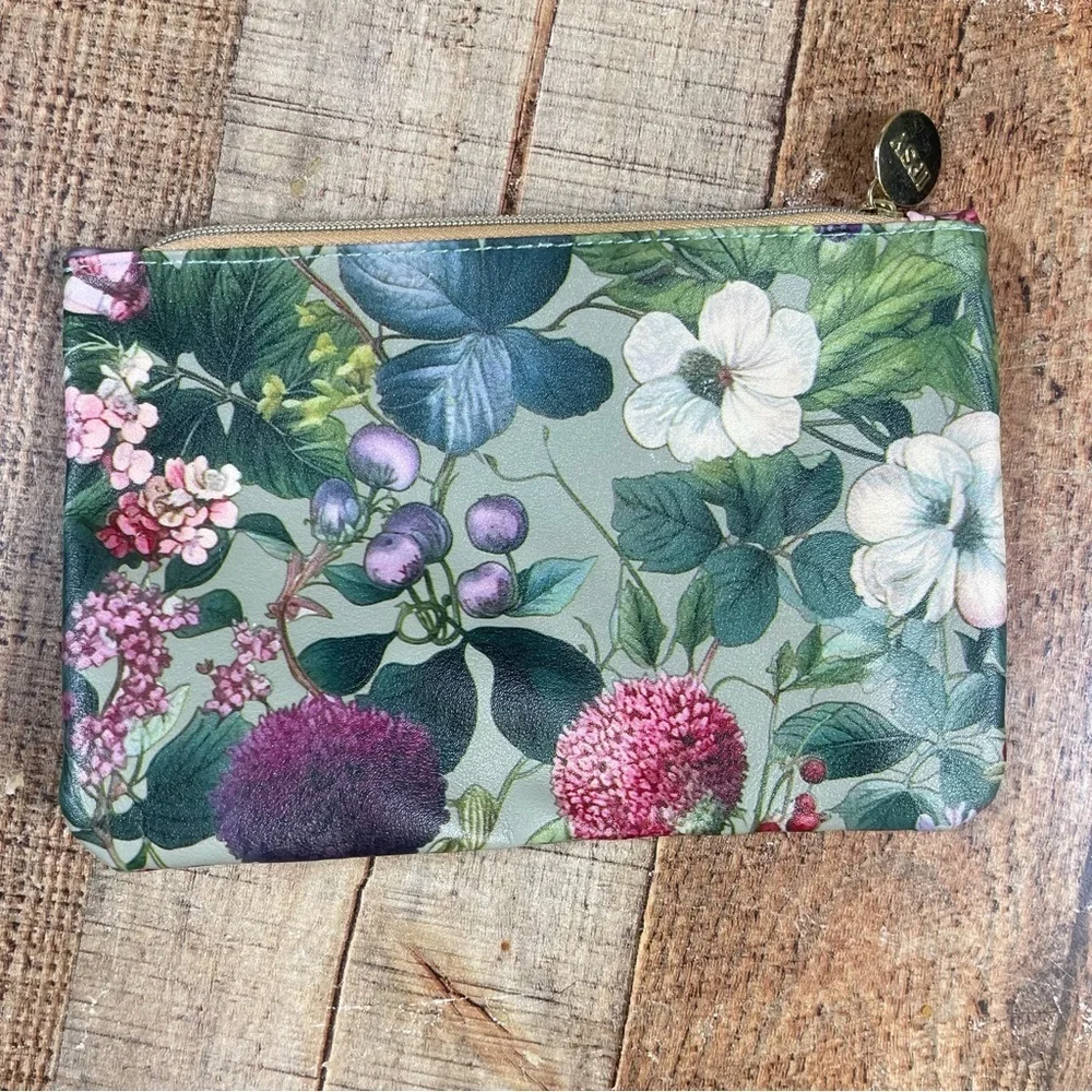 Ipsy Floral Check Makeup Cosmetic Bag Bundle Lilac Pastel Clueless Feminine